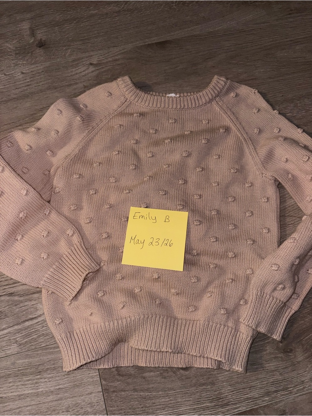 Jamie Kay Blush Bubble-Texture Crew Sweater